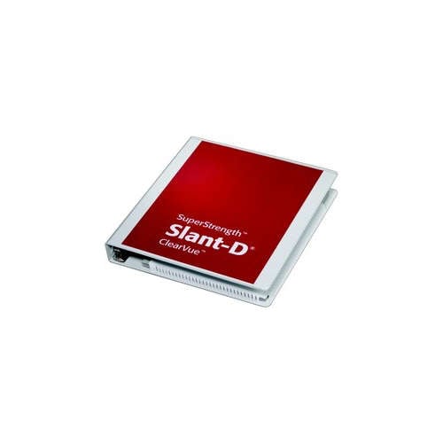 Cardinal 1" White SuperStrength ClearVue Locking Slant-D Binder - 12pk