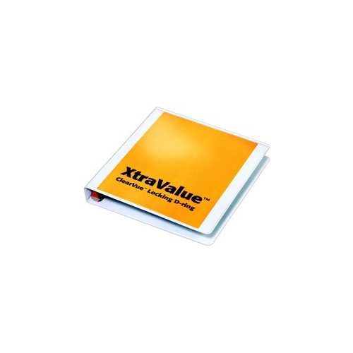 Cardinal 1" White XtraValue ClearVue Locking Slant-D Binder 12pk - CRD-19010