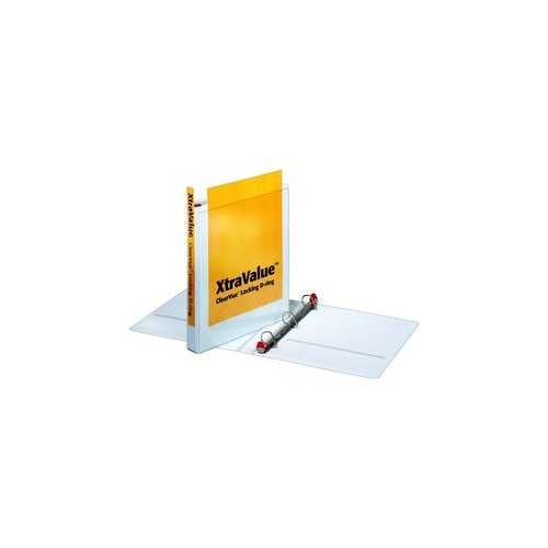 Cardinal 1" White XtraValue ClearVue Locking Slant-D Binder 12pk - CRD-19010