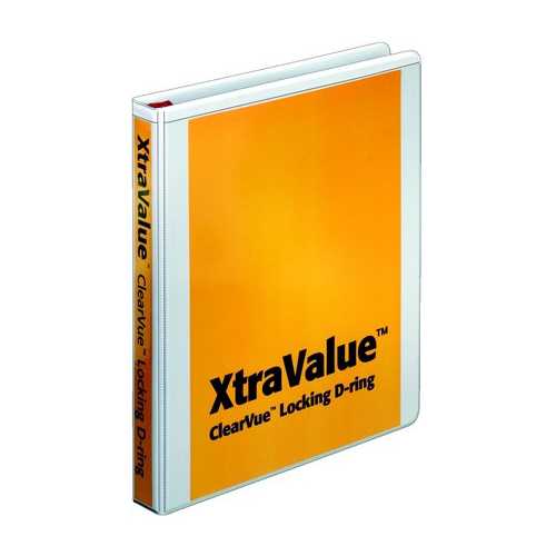 Cardinal 1" White XtraValue ClearVue Locking Slant-D Binder 12pk - CRD-19010