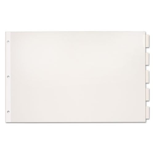 Cardinal 11" x 17" Clear 5-Tab White Paper Insertable Dividers (24 Sets) - CRD-84812