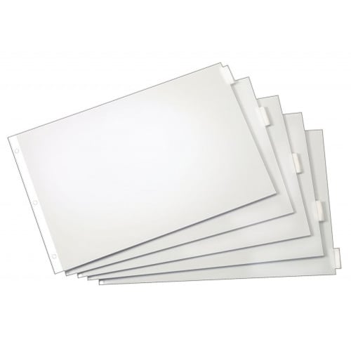 Cardinal 11" x 17" Clear 5-Tab White Paper Insertable Dividers (24 Sets) - CRD-84812