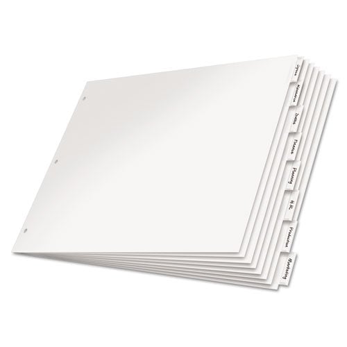 Cardinal 11" x 17" Clear 8-Tab White Paper Insertable Dividers (24 Sets) - CRD-84815
