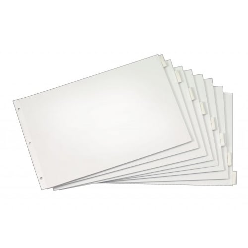 Cardinal 11" x 17" Clear 8-Tab White Paper Insertable Dividers (24 Sets) - CRD-84815