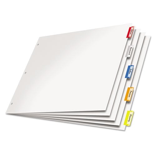 Cardinal 11" x 17" Multi-Color 5-Tab White Paper Insertable Dividers - 4pk