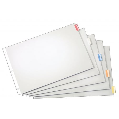 Cardinal 11" x 17" Multi-Color 5-Tab White Paper Insertable Dividers - 4pk