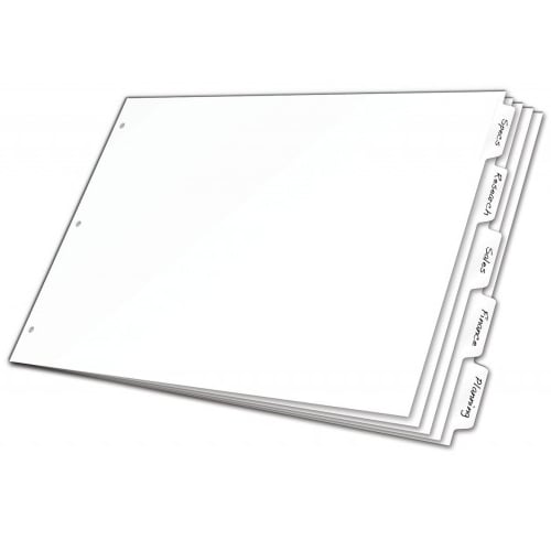 Cardinal 11" x 17" White Write 'n Erase 8 Tab Divider (24 Sets) - CRD-84271
