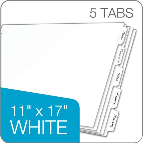 Cardinal 11" x 17" White Write 'n Erase 8 Tab Divider (24 Sets) - CRD-84271