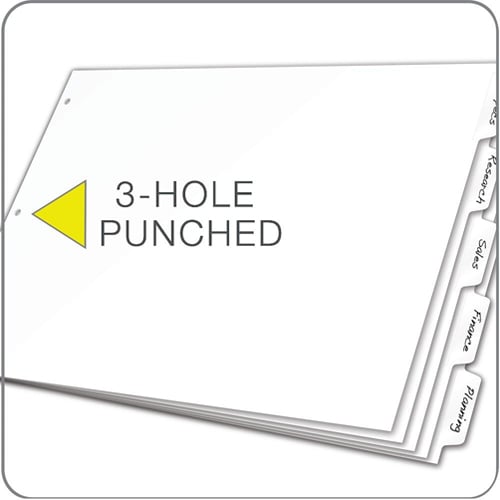 Cardinal 11" x 17" White Write 'n Erase 8 Tab Divider (24 Sets) - CRD-84271