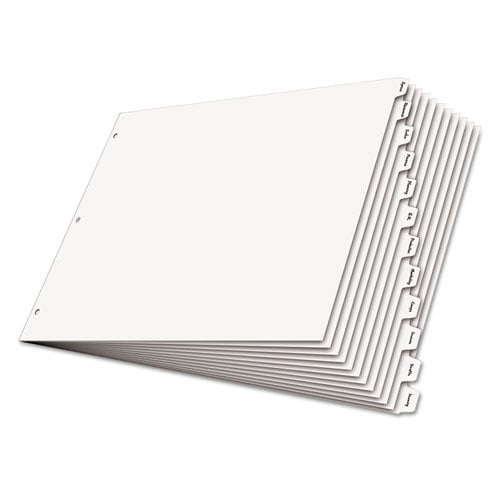 Cardinal 12-Tab White 11" x 17" Write 'n Erase Dividers 6pk - CRD-84272