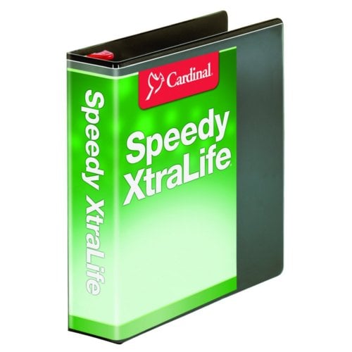 Cardinal 2" Black Speedy XtraLife Non-Stick Locking Slant-D Ring Binder - 12pk