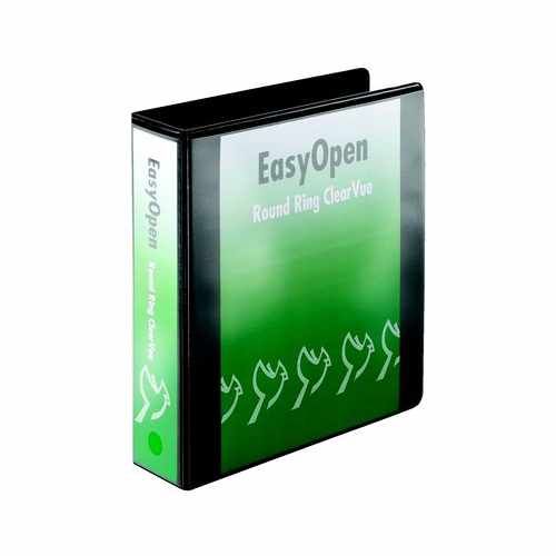 Cardinal 2" Black EasyOpen ClearVue Locking Round Ring Binder 12pk - CRD-11121