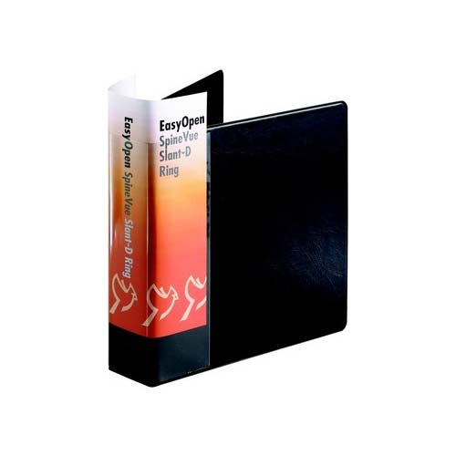 Cardinal 2" Black EasyOpen SpineVue Locking Slant-D Ring Binder - 12pk