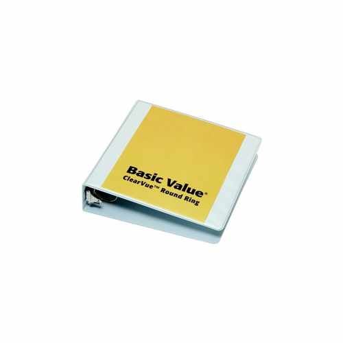 Cardinal 2" White BasicValue ClearVue Round Ring Binder - 12pk