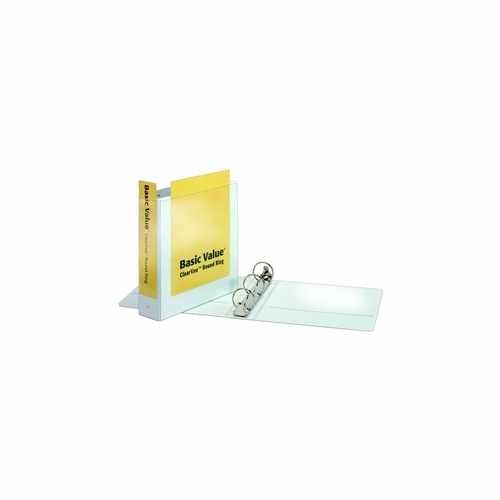 Cardinal 2" White BasicValue ClearVue Round Ring Binder - 12pk