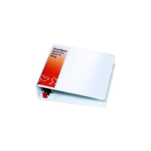 Cardinal 2" White EasyOpen SpineVue Locking Slant-D Ring Binder - 12pk