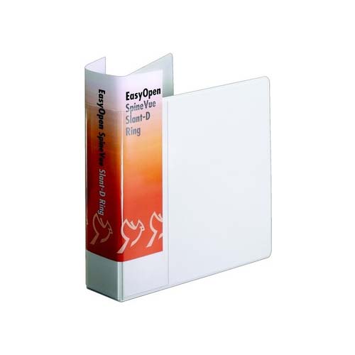 Cardinal 2" White EasyOpen SpineVue Locking Slant-D Ring Binder - 12pk