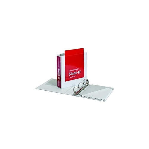 Cardinal 2" White SuperStrength ClearVue Locking Slant-D Binder 12pk - CRD-10500V3