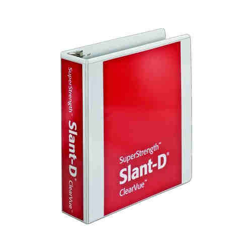 Cardinal 2" White SuperStrength ClearVue Locking Slant-D Binder 12pk - CRD-10500V3