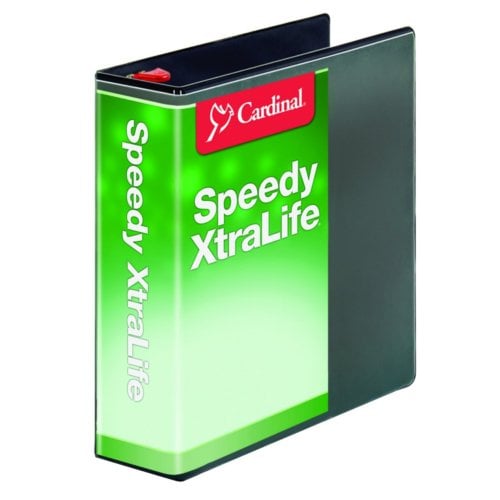 Cardinal 3" Black Speedy XtraLife Non-Stick Locking Slant-D Ring Binder - 6pk