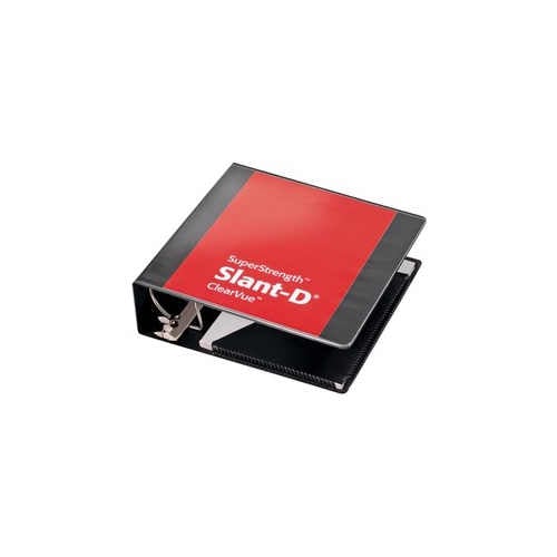Cardinal 3" Black SuperStrength ClearVue Locking Slant-D Binder 6pk - CRD-10601V3