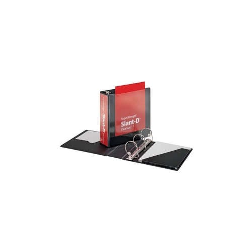 Cardinal 3" Black SuperStrength ClearVue Locking Slant-D Binder 6pk - CRD-10601V3