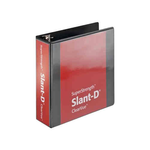 Cardinal 3" Black SuperStrength ClearVue Locking Slant-D Binder 6pk - CRD-10601V3
