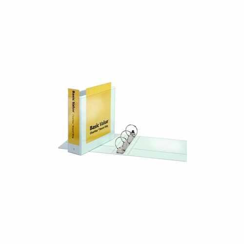 Cardinal 3" White BasicValue ClearVue Round Ring Binder - 12pk