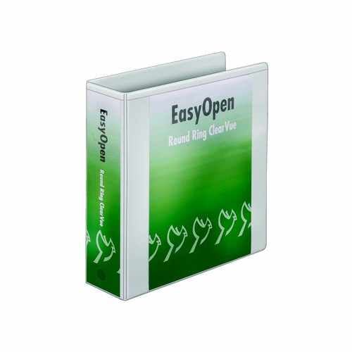 Cardinal 3" White EasyOpen ClearVue Locking Round Ring Binder 6pk - CRD-11130CB