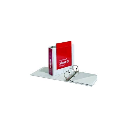 Cardinal 3" White SuperStrength ClearVue Locking Slant-D Binder 6pk - CRD-10600V3