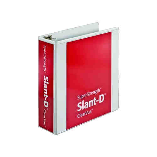 Cardinal 3" White SuperStrength ClearVue Locking Slant-D Binder 6pk - CRD-10600V3