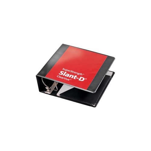 Cardinal 4" Black SuperStrength ClearVue Locking Slant-D Binder 6pk - CRD-10801V3