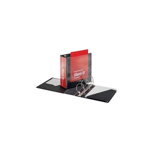 Cardinal 4" Black SuperStrength ClearVue Locking Slant-D Binder 6pk - CRD-10801V3