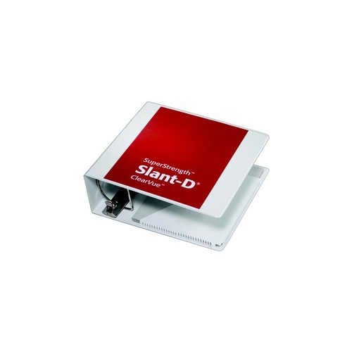 Cardinal 4" White SuperStrength ClearVue Locking Slant-D Binder 6pk - CRD-10800V3