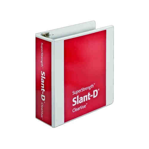 Cardinal 4" White SuperStrength ClearVue Locking Slant-D Binder 6pk - CRD-10800V3
