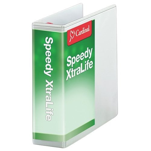 Cardinal 4" White Speedy XtraLife Non-Stick Locking Slant-D Ring Binder 6pk - CRD-59140