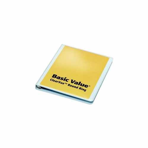 Cardinal 5/8" White BasicValue ClearVue Round Ring Binder - 12pk