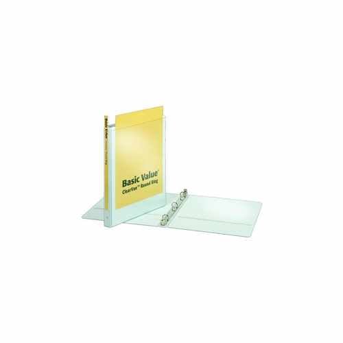 Cardinal 5/8" White BasicValue ClearVue Round Ring Binder - 12pk