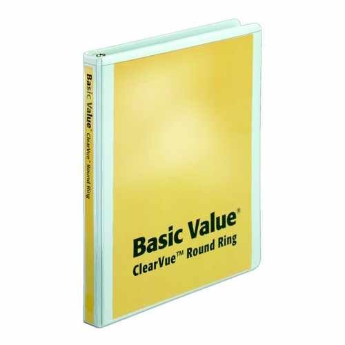 Cardinal 5/8" White BasicValue ClearVue Round Ring Binder - 12pk