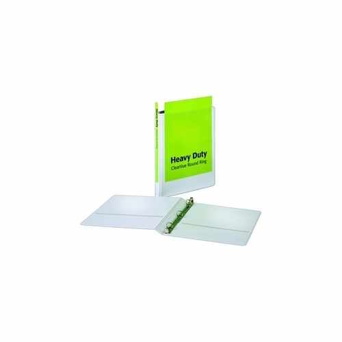 Cardinal 5/8" White HeavyDuty ClearVue Round Ring Binder - 12pk