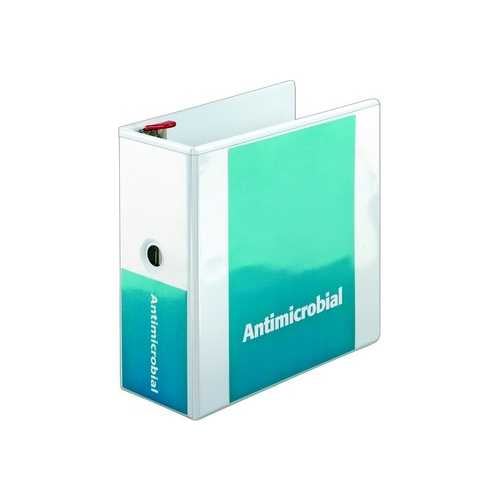 Cardinal 5" White Antimicrobial ClearVue Slant-D Binder 2pk - CRD-32150