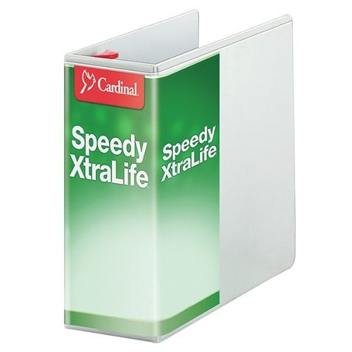 Cardinal 5" White Speedy XtraLife Non-Stick Locking Slant-D Ring Binder 2pk - CRD-59150