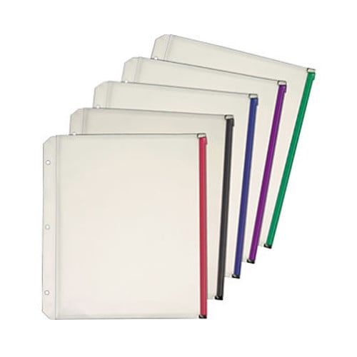 Cardinal Assorted 1/2" Zippered Binder Pockets 40pk - CRD-14650