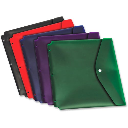 Cardinal Assorted 8.5" x 11" Dual Pocket Snap Envelope with Holes 40pk - CRD-14950