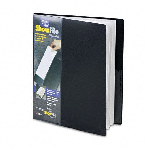 Cardinal Black ShowFile SpineVue 24 Pocket Presentation Book 12pk - CRD-51232