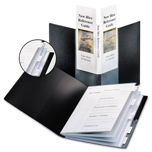 Cardinal Black SpineVue 24 Pocket Presentation Book with Index 12pk - CRD-51336
