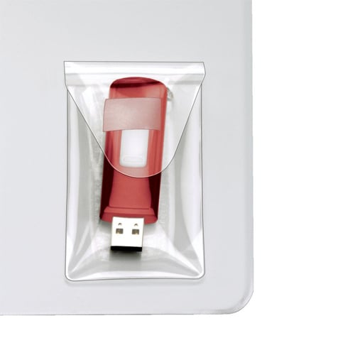 Cardinal Clear Self-Stick HOLDit USB Pockets 10 Packs (120 Packs, 6/Pack) - 21140