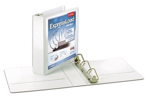 Cardinal ExpressLoad 2" White ClearVue Locking D-Ring Binders 6pk - CRD-49120