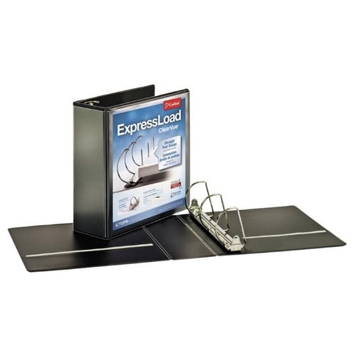 Cardinal ExpressLoad 3" Black ClearVue Locking D-Ring Binders 6pk - CRD-49131