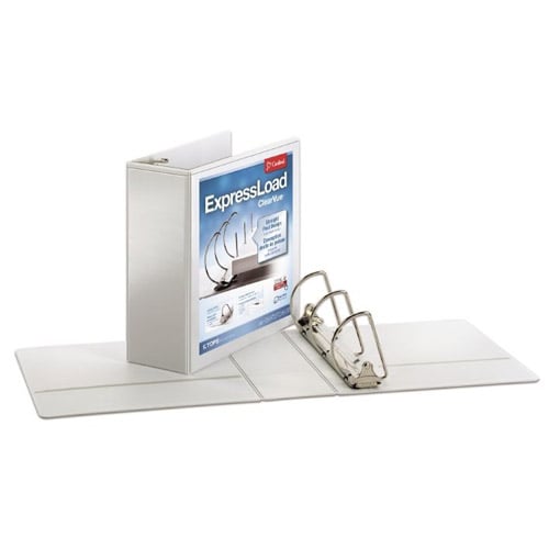 Cardinal ExpressLoad 4" White ClearVue Locking D-Ring Binders 6pk - CRD-49140